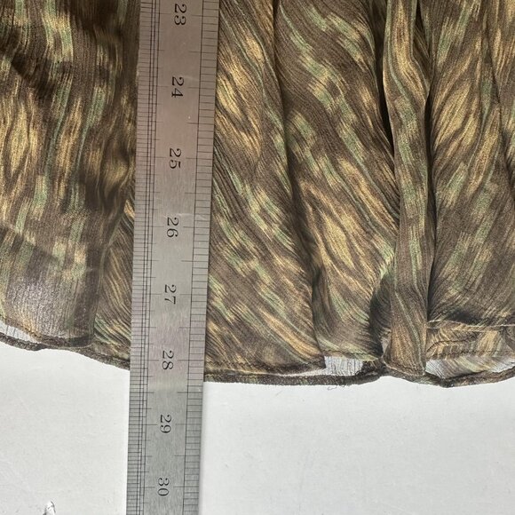 Lauren Ralph Lauren Tahiti Midi Skirt Womens 18W Brown Silk Lined‎ Boho Rustic - Picture 8 of 9